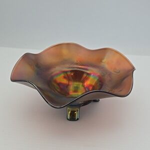 VINTAGE CARNIVAL AWESOME NORTHWOOD RADIUM PURPLE FINE CUT ROSES CANDY‎ DISH